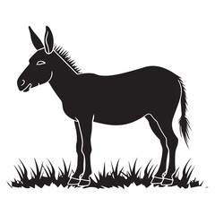 Donkey silhouette vector illustration on white background