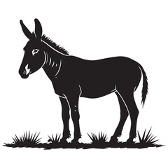 Donkey silhouette vector illustration on white background