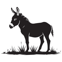 Donkey silhouette vector illustration on white background