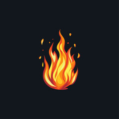 Fire logo flat vector design