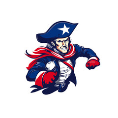 American leader person mascot logo flat vector design