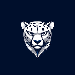 Leopard tiger mascot logo flat vector design