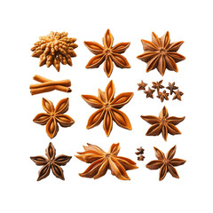 Aromatic Spices Star Anise, Cinnamon, and Cloves Collection