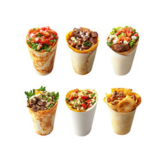 Six Assorted Gourmet Taco Cups A Delicious Variety of Flavors