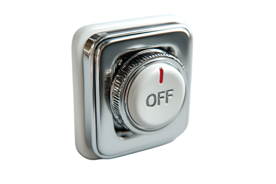 A sleek modern toggle switch set to the off position ideal for designs related to power contr