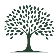 Simple tree with many leaves, vector illustration