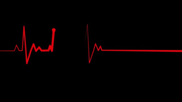 Minimalist Heartbeat ECG Line Animation, Smooth Electrocardiogram Signal Animation