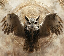 Portrait of owl animal for atmospheric as gothic 