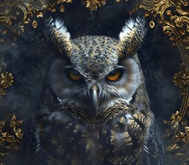 Portrait of owl animal for atmospheric as gothic 