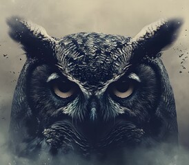 Portrait of owl animal for atmospheric as gothic 