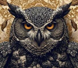 Portrait of owl animal for atmospheric as gothic 