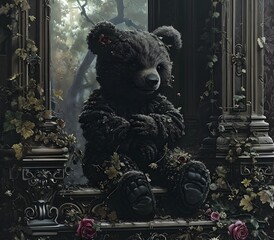 Portrait of teddy animal for atmospheric as gothic 