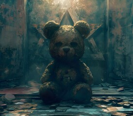 Portrait of teddy animal for atmospheric as gothic 