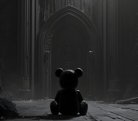 Portrait of teddy animal for atmospheric as gothic 