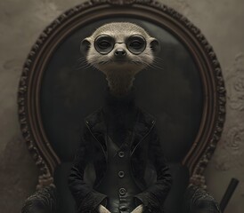 Portrait of meerkat animal for atmospheric as gothic 
