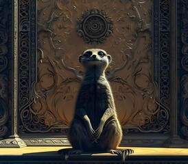 Portrait of meerkat animal for atmospheric as gothic 