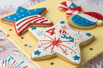 Obraz premium 4th of July Cookie Colorful Illustration
