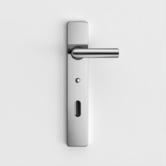 Modern Silver Door Handle Design on Minimalist Background for Interior Use