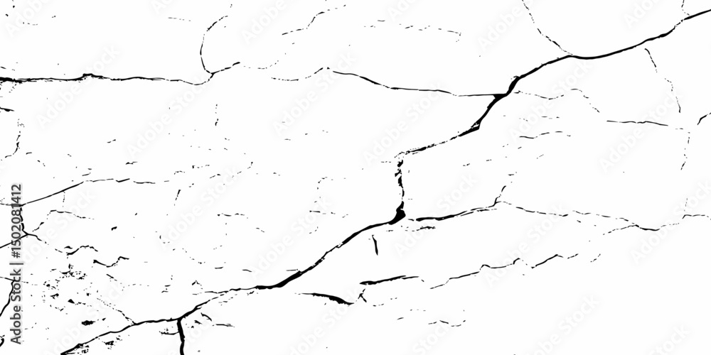 Poster cracked black lines and textured areas, creating an abstract, grunge-like background effect.