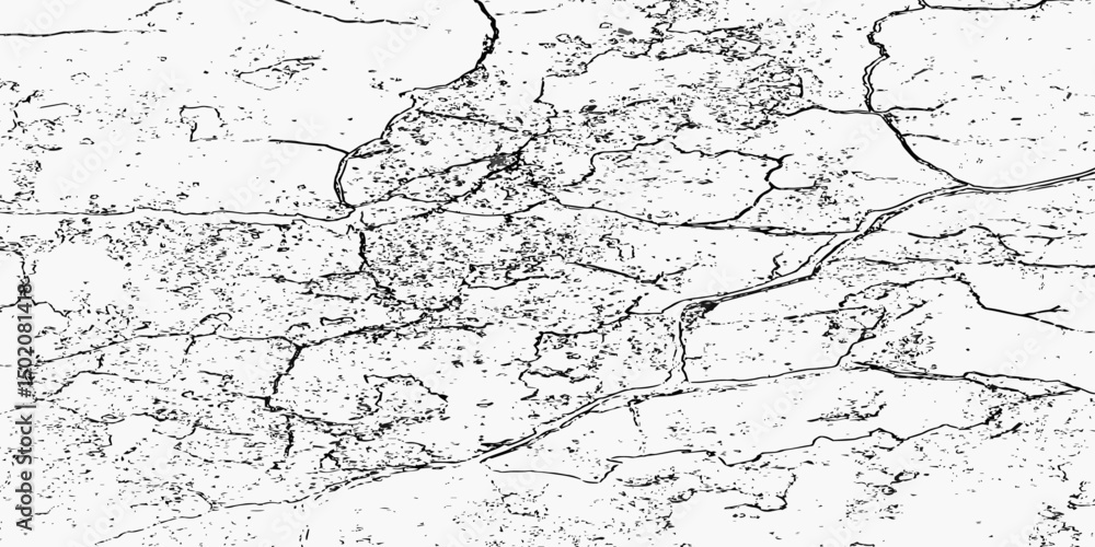 Poster white surface with a pattern of cracks and dark spots all over it, creating a distressed and aged te
