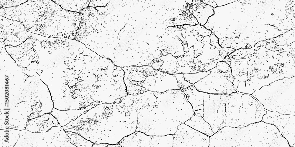 Poster white surface with a pattern of cracks and dark spots all over it, creating a distressed and aged te