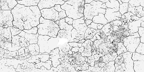 white surface with a pattern of cracks and dark spots all over it, creating a distressed and aged texture and effect grunge white background.