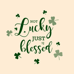 Happy St. Patricks Day vector illustration with clover and text