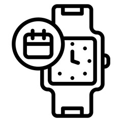 smartwatch calendar icon