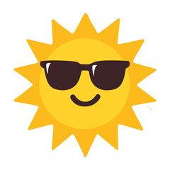 Sun icon, vector illustration, flat style, isolated on white background