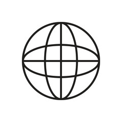 Earth globe icon, a symbol representing the world and internet connectivity