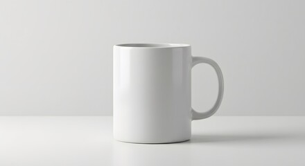Obraz premium Blank White Coffee Mug Mockup on White Background - Perfect for Logo Placement and Design Presentation