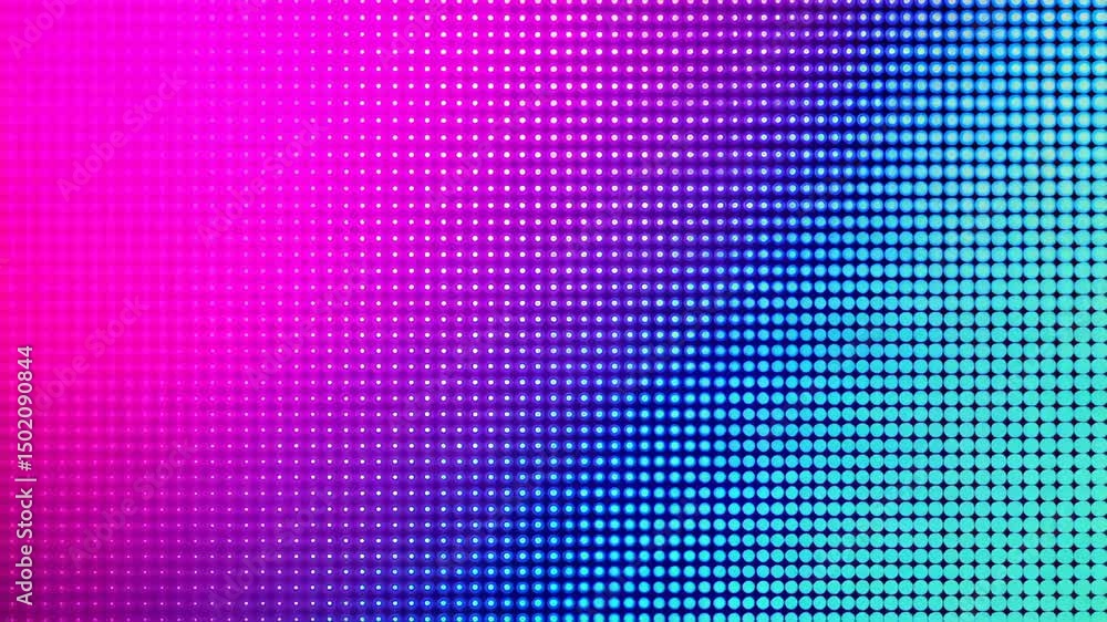 Poster vibrant pixel grid: a dynamic gradient of pink, blue, and green forms a vibrant pixel grid, creating