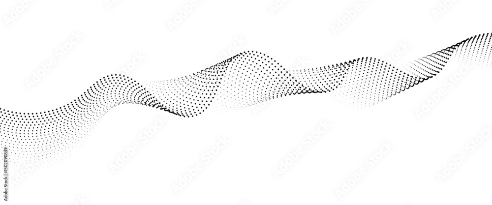 Aufkleber Flowing Dot Wave halftone gradient pattern on transparent background	
