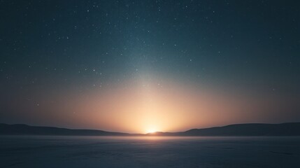 Frozen dawn, starlit sky