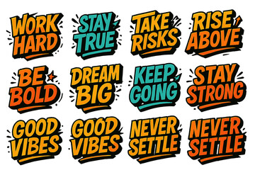 Motivational quotes displayed in vibrant colors for inspiration and positivity in daily life