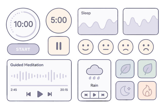 Morning meditation interface for sleep tracking and relaxation activity at 10 AM