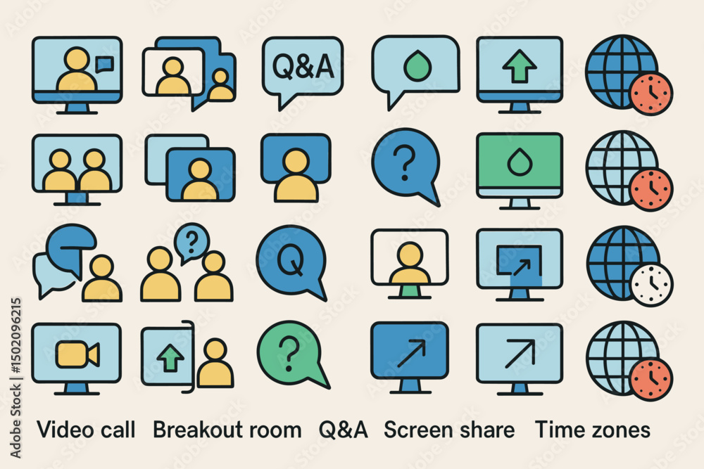 Aufkleber online communication tools for collaboration and learning during virtual meetings and lectures in va