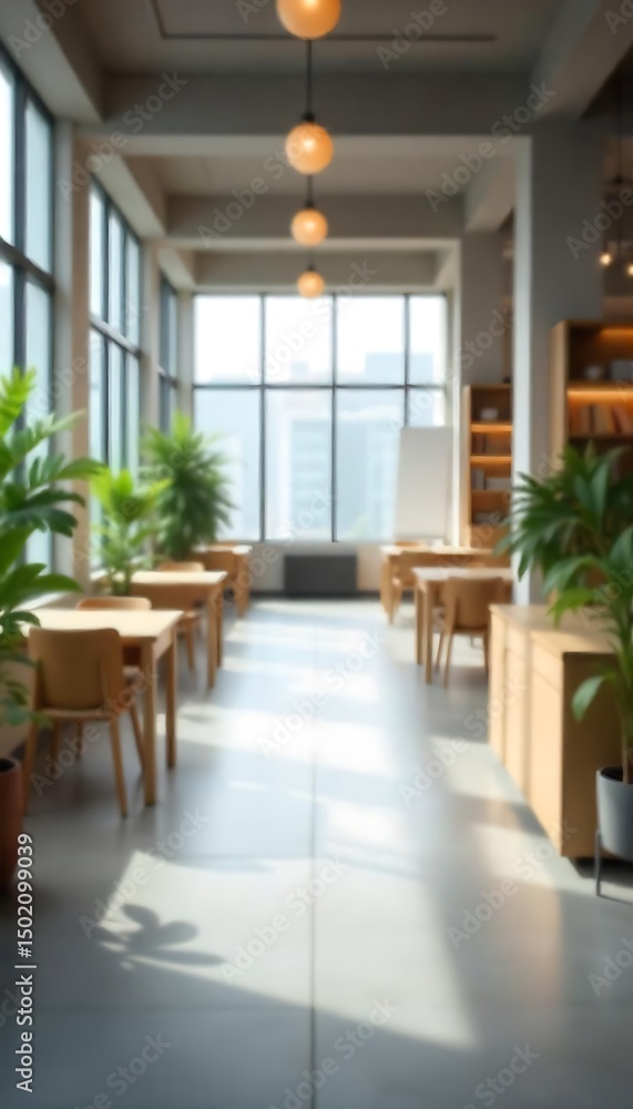 Aufkleber generative ai image of a bright modern open office space with plants and sunlight