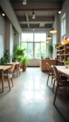 Generative AI image showcases a naturally lit, tranquil office space