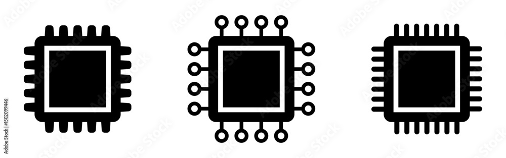 Poster electronic chip icon. computer chip icon, cpu microprocessor chip icon.