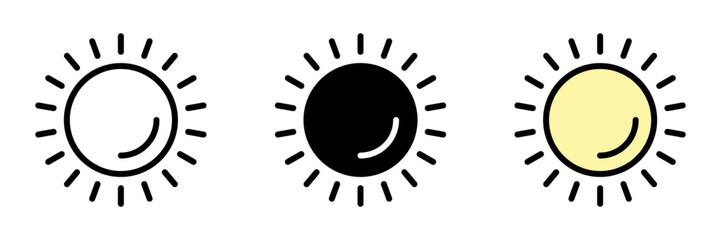 Sun icons. The sun different style icon set.