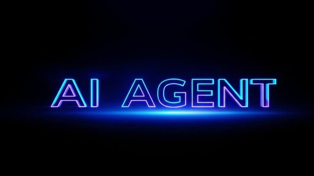 A modern and futuristic logo design featuring the text "AI AGENT" in bold, sleek, and high-tech typography.