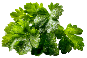 Fresh Green Leaves with Water Droplets Closeup Macro Photography