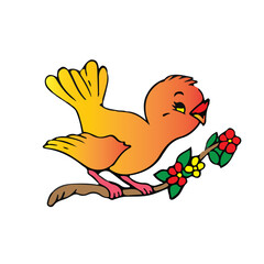 Cute  Smile Bird Vector.