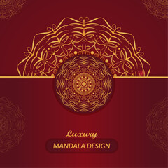 Luxury Mandala background Design, Patterns, Beautiful and abstrait,  and Creative colorful mandala art  design and dark background, and profesional red and golden gradient  colour design 