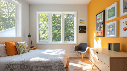 Create a vibrant kids bedroom home interior design bright space engaging atmosphere