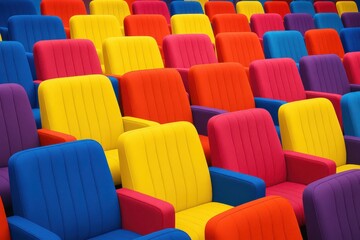 Obraz premium Colorful seats in a theatre