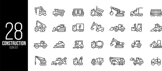 Construction Icon Set – Tools, Equipment, and Site Symbols