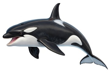 Fototapeta premium Orca whale leaping ocean mammal aquatic wildlife animal