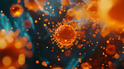 Realistic animation of the coronavirus and human cells.